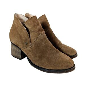 BEARPAW Suede Onyx Bootie Hickory II 9 Tan Brown Slip-On Ultra Soft Lining